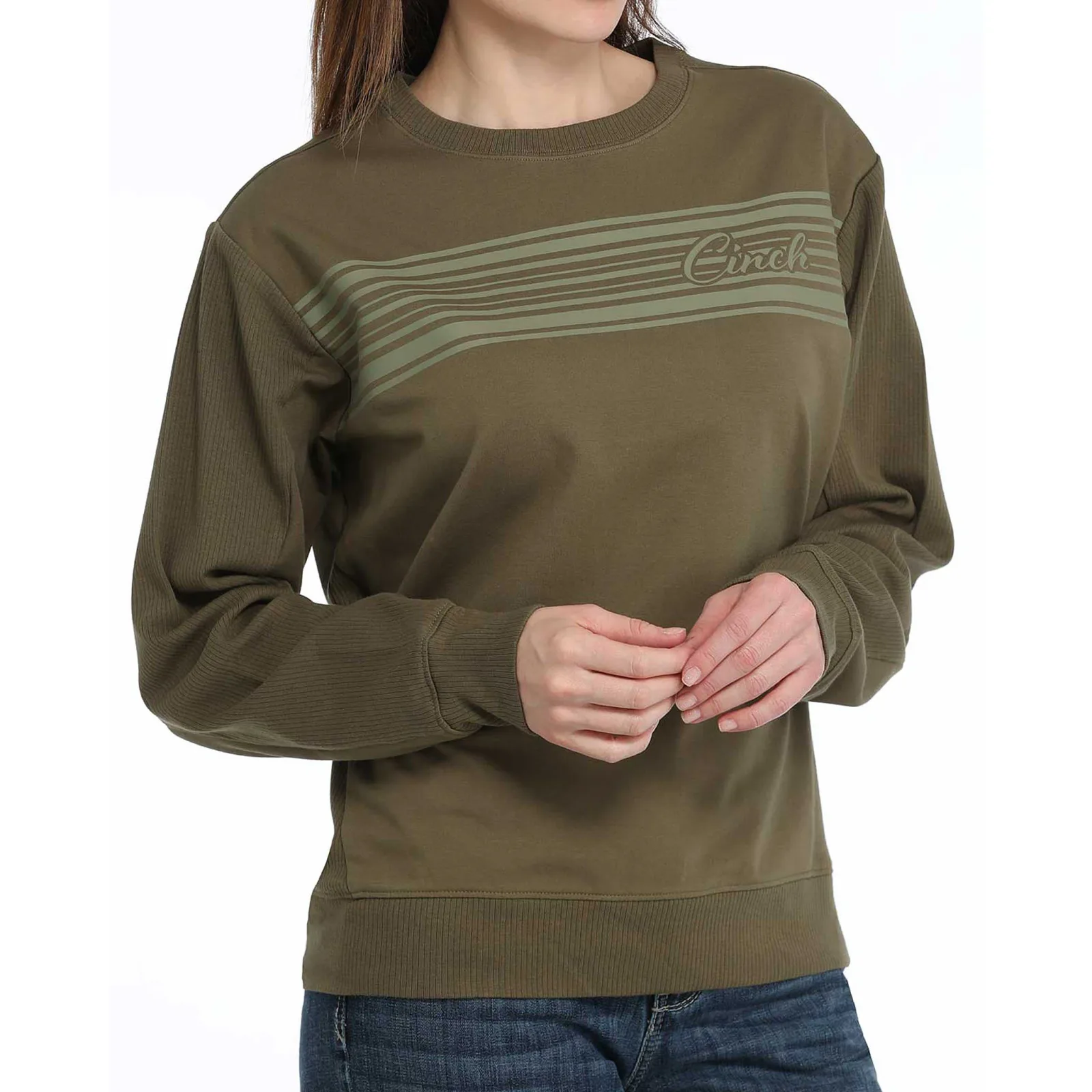 Cinch Women's Olive Sweatshirt - Image 2
