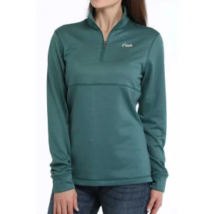 Cinch Women's Teal 1/4 Zip Pullover