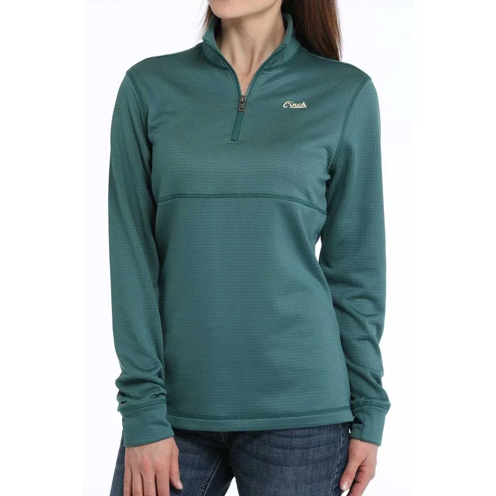 Cinch Women's Teal 1/4 Zip Pullover