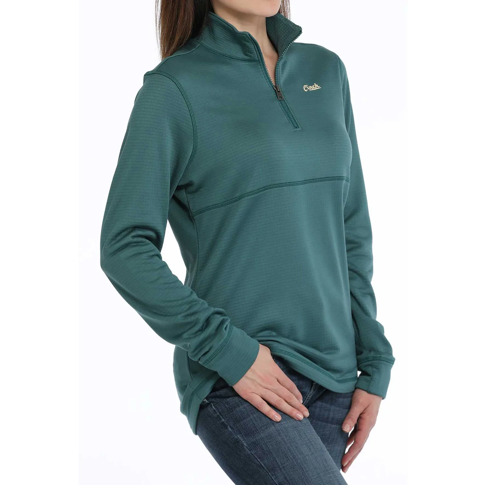 Cinch Women's Teal 1/4 Zip Pullover - Image 2