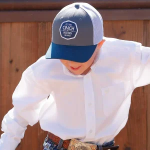 Cinch Youth Grey Western Brand Flexfit Cap