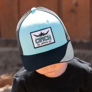 Cinch Youth Turq Flexfit Trucker Cap