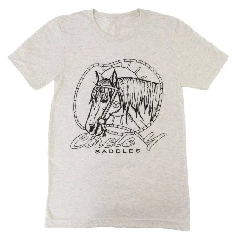Circle Y Horse Outline Tee Shirt X-Large Maroon