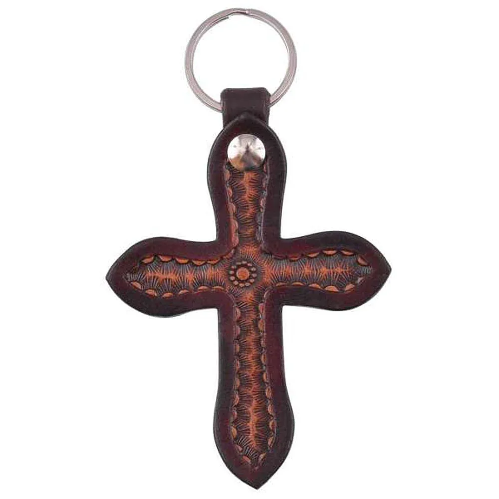 Circle Y Saddlery Antique Cross Keychain