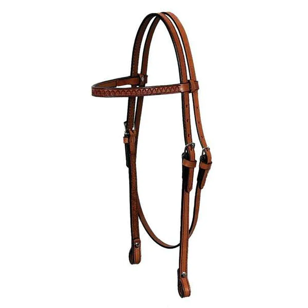 Circle Y Saddlery Browband Shell Tooled Headstall