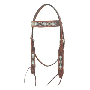 Circle Y Saddlery Buckskin Beaded Browband Headstall