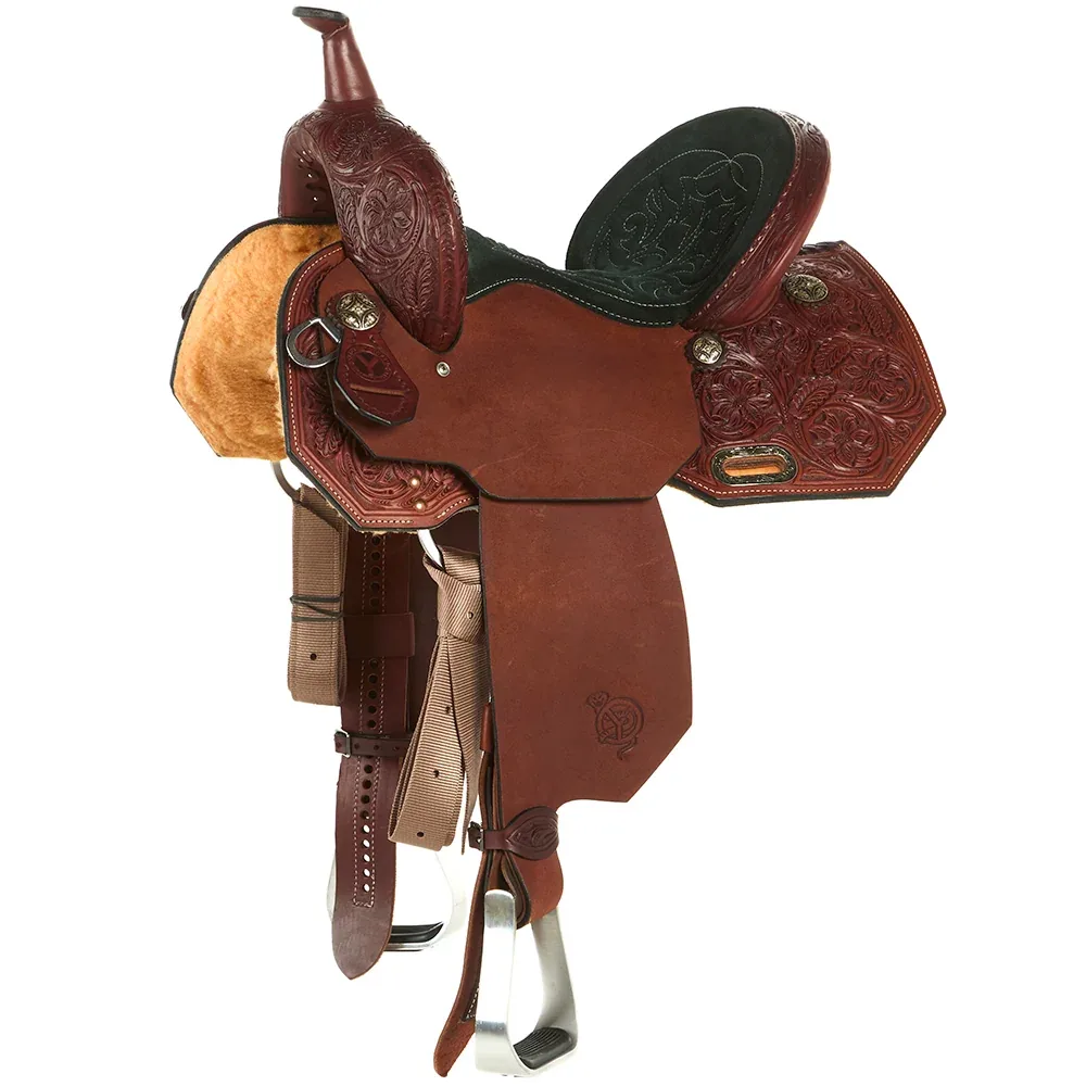 Circle Y Saddlery Cobra 14in Chestnut Barrel Saddle