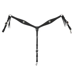 Circle Y Saddlery Dark Rider Shaped Spider Breast Collar