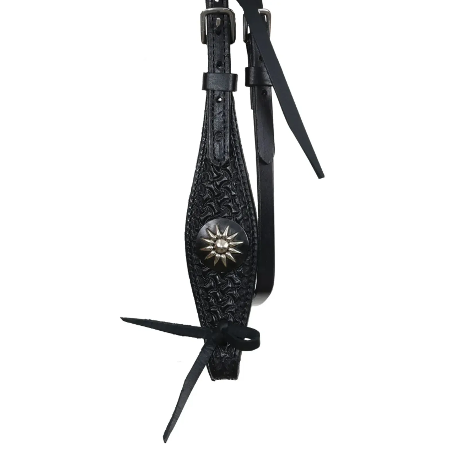 Circle Y Saddlery Dark Rider Shaped Spider Browband Headstall - Image 2