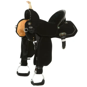 Circle Y Saddlery Josey Mitchell Lightweight Lightspeed 14in Black Barrel Saddle