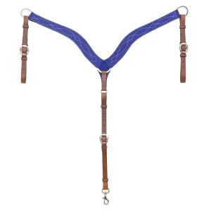 Circle Y Saddlery Marfa Lights Royal Blue Suede Breast Collar