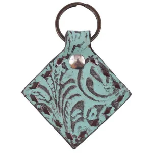 Circle Y Saddlery Turquoise Diamond Keychain