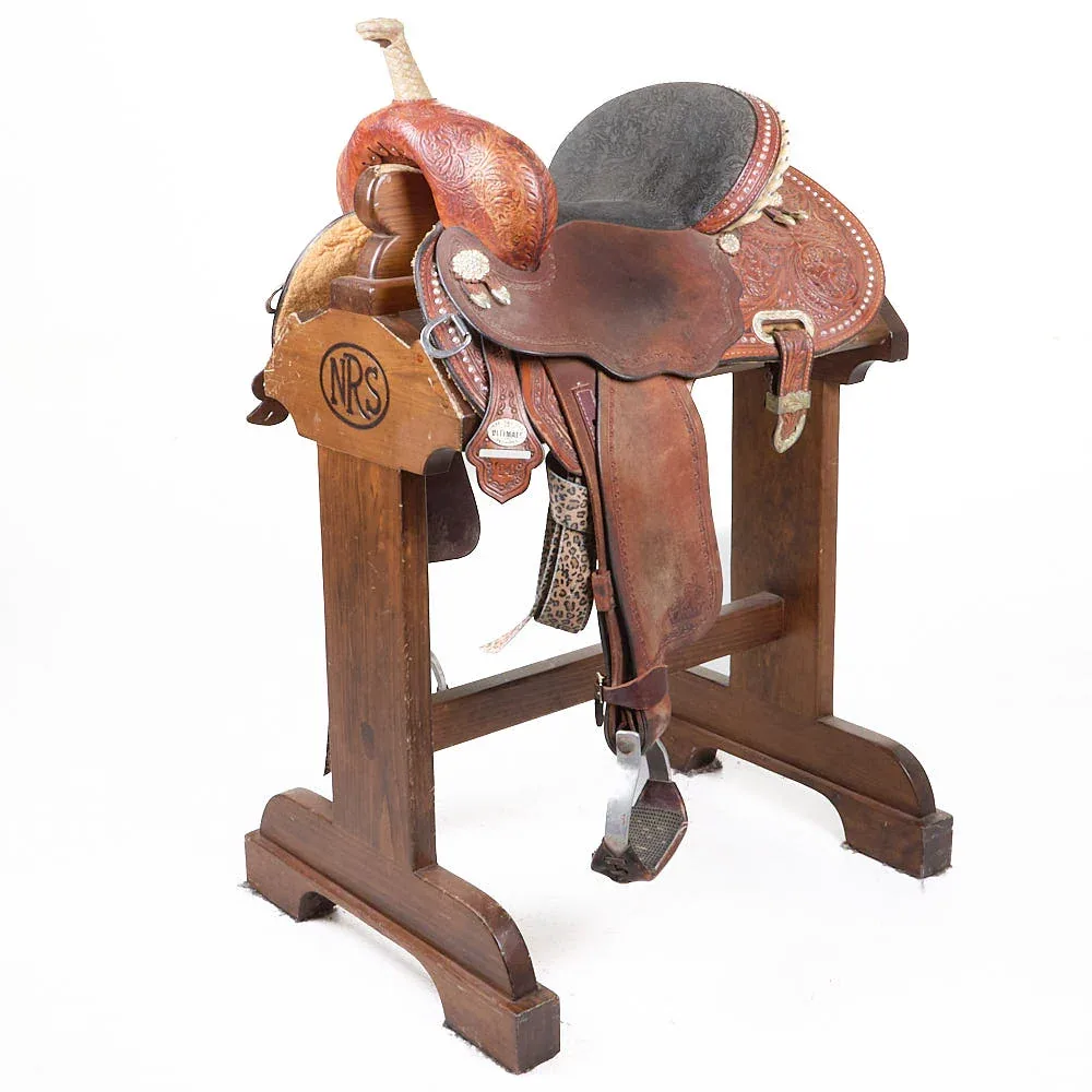 Circle Y Saddlery Used 14in 1/2 Breed Floral Barrel Saddle