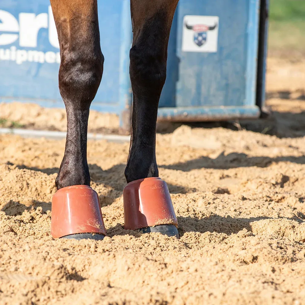 Classic Equine Shoeguard 360 Red Rubber Pull On Bell Boots - Image 2