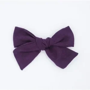 Classic Linen Hair Bow - Sangria