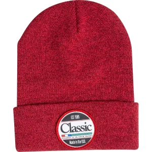 Classic Rope Beanie Cuff with Round Rubber Patch