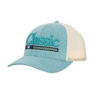 Classic Teal Heather Embroidered Logo Puff Cap