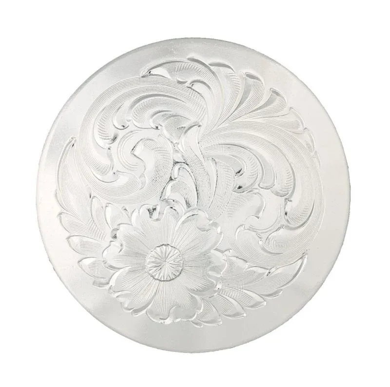 Clear Edge Silver Engraved Concho/Screw Back 1 Sil - Image 2