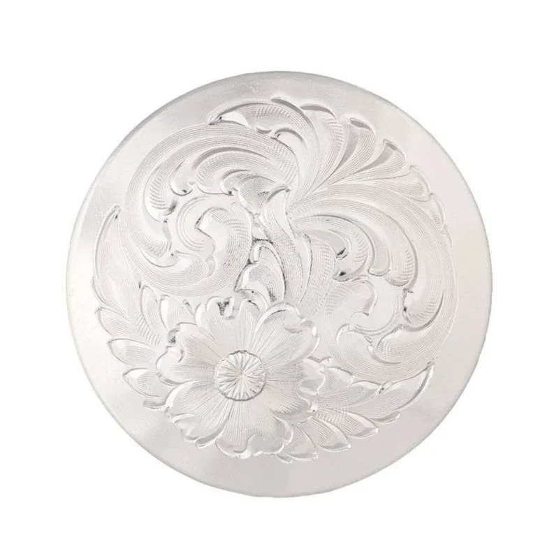 Clear Edge Silver Engraved Concho/Screw Back 1 Sil