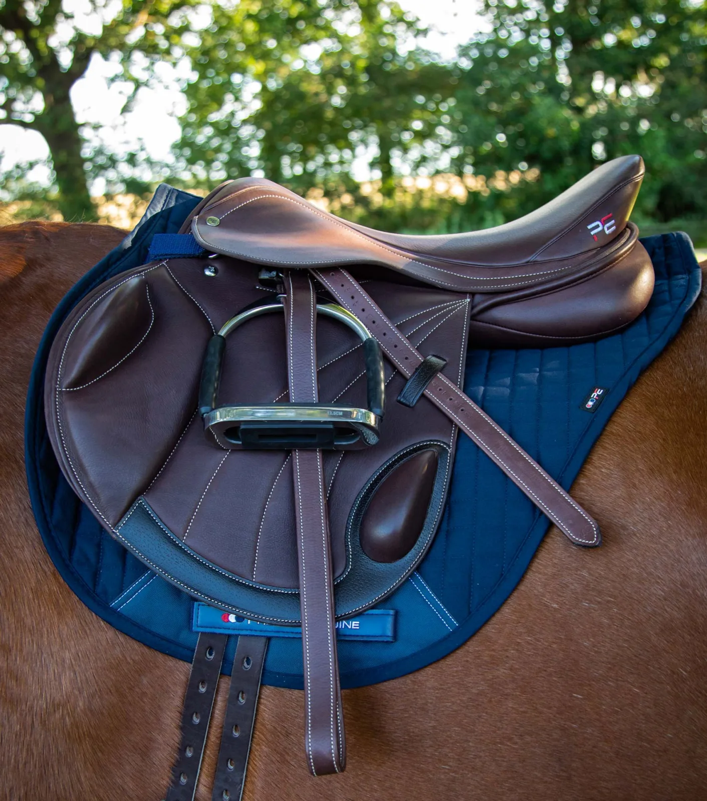 Close Contact Cotton Cross Country Saddle Pad Navy - Image 2