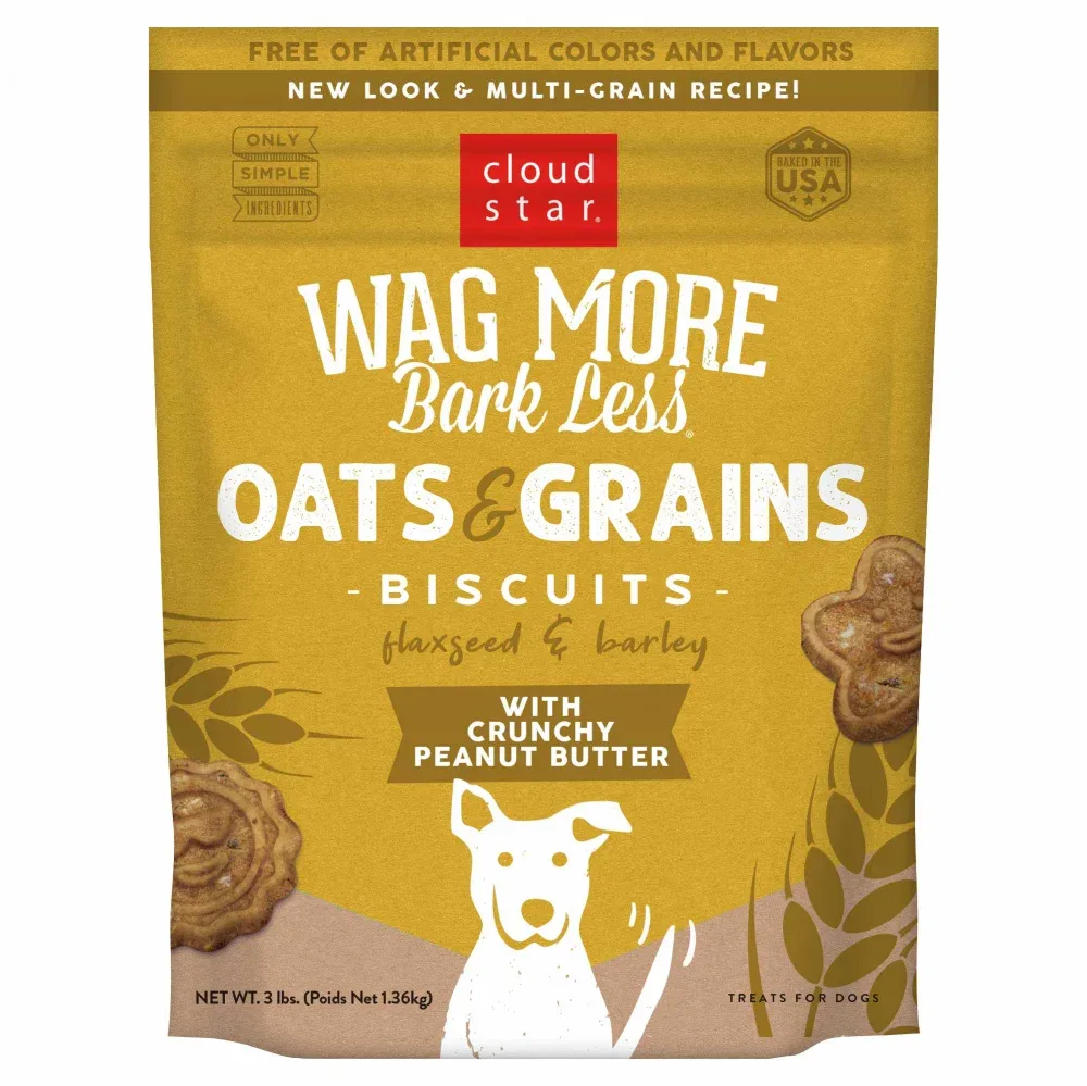 Cloud Star Wag More Bark Less Oven Baked Crunchy Peanut Butter Dog Treats