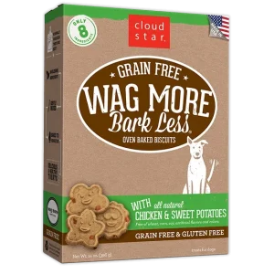 Cloud Star Wag More Bark Less Oven Baked Grain Free Chicken and Sweet Potatoes Dog Treats