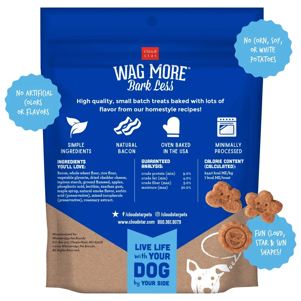 Cloud Star Wag More Bark Less Soft and Chewy Bacon Cheese and Apples Dog Treats - Image 2