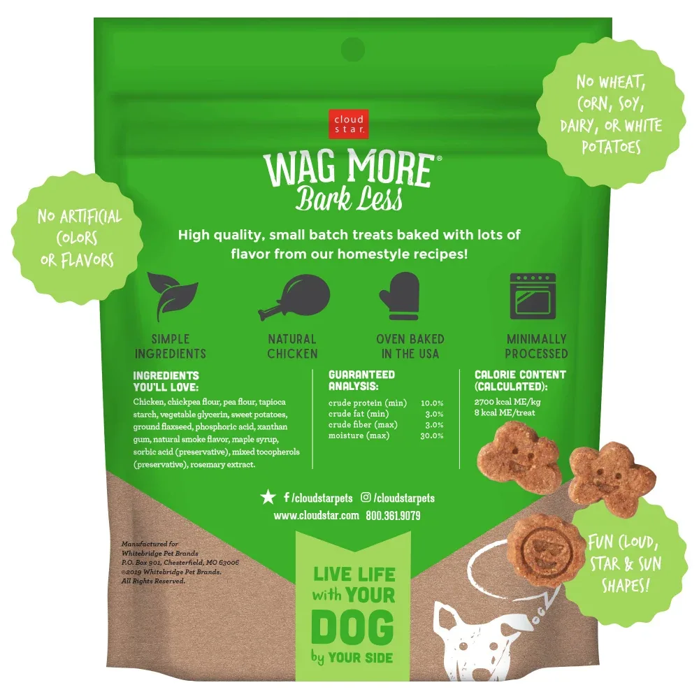 Cloud Star Wag More Bark Less Soft and Chewy Grain Free Chicken and Sweet Potatoes Dog Treats - Image 2