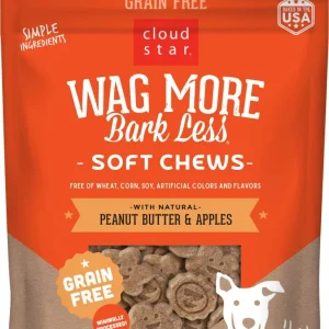 Cloud Star Wag More Bark Less Soft and Chewy Grain Free Peanut Butter and Apples Dog Treats