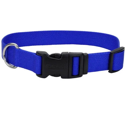 Coastal Adjustable Nylon Dog Collar with Plastic Buckle Blue 3/4 in x 14-20 in - Image 2