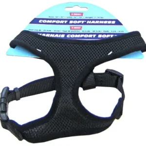 Coastal Pet Comfort Soft Adjustable Harness - Black Small - 5/8" Width (Girth Size 19"-23")