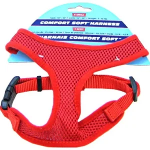 Coastal Pet Comfort Soft Adjustable Harness - Red Small - 5/8" Wide (Girth Size 19"-23")