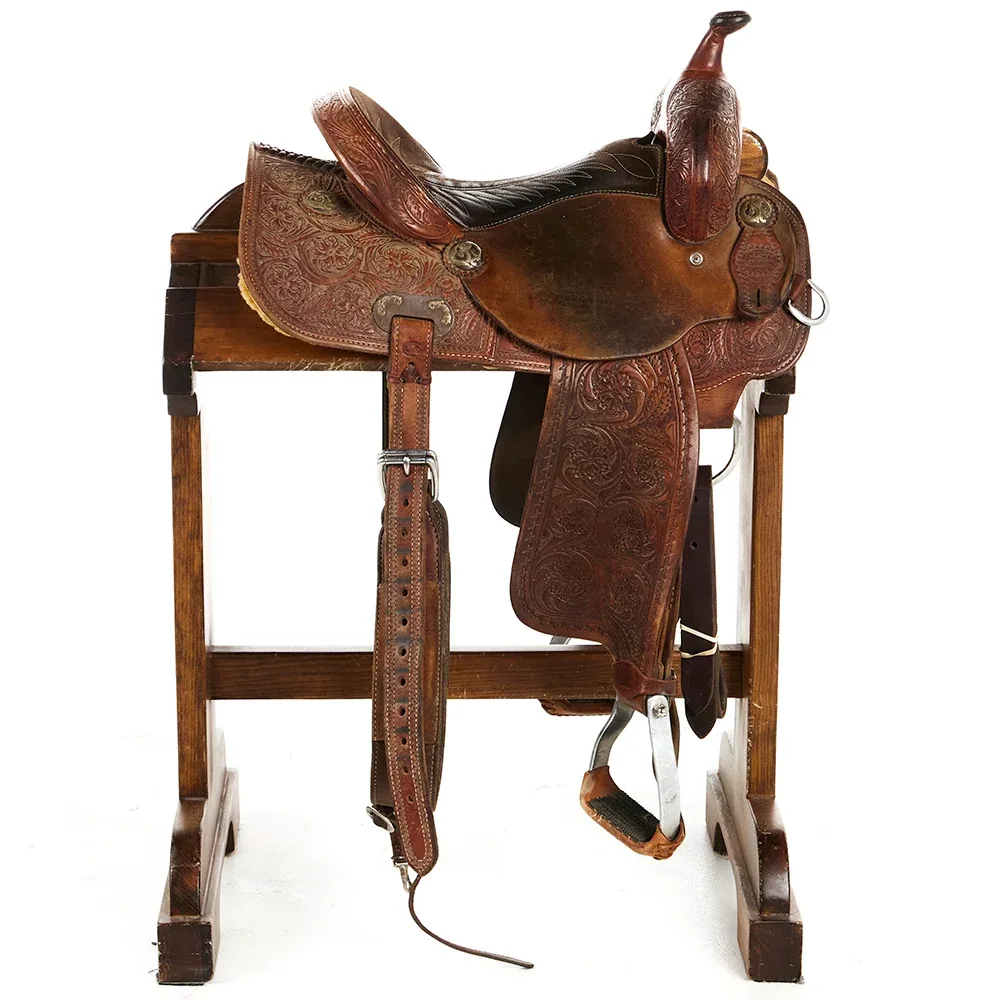 Coats Used 14in 7/8 Floral Flex Tree Barrel Saddle - Image 2