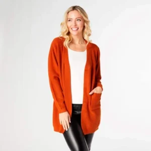 Coco + Carmen Women's Ciana Rust Cardigan with Pocket