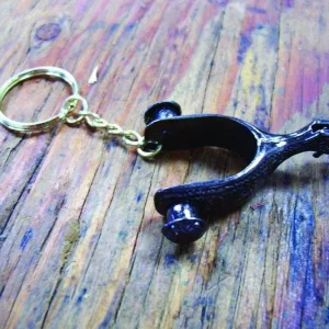 Colorado Saddlery Spurs Key ChainBk/Wh