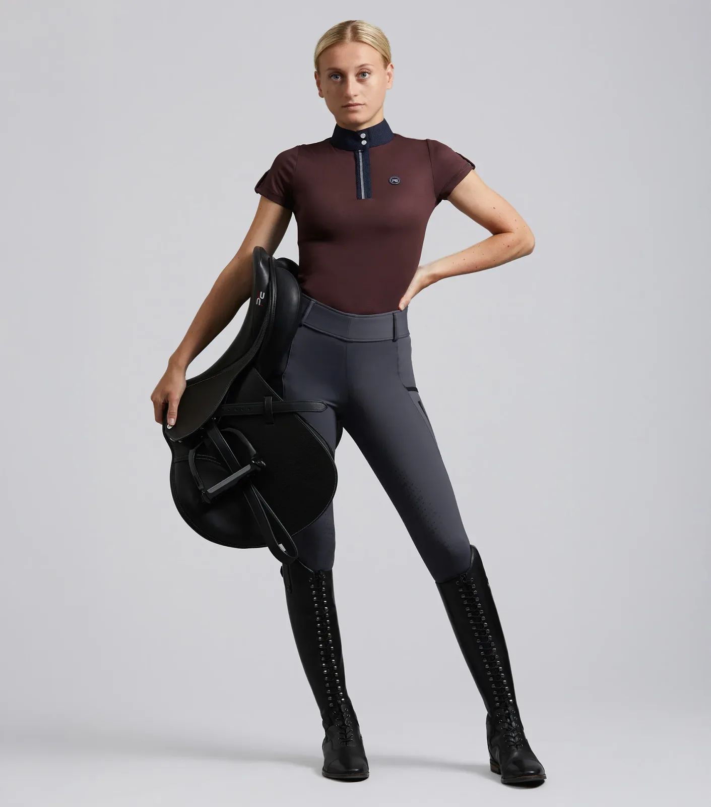 Concerto Ladies Riding Tights Dove Slate Grey - Image 2