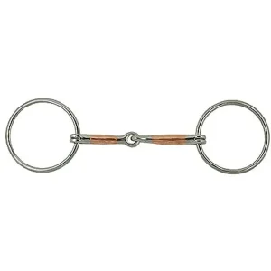 Copper Inlaid Ring Snaffle Bit Stainless Steel 5In