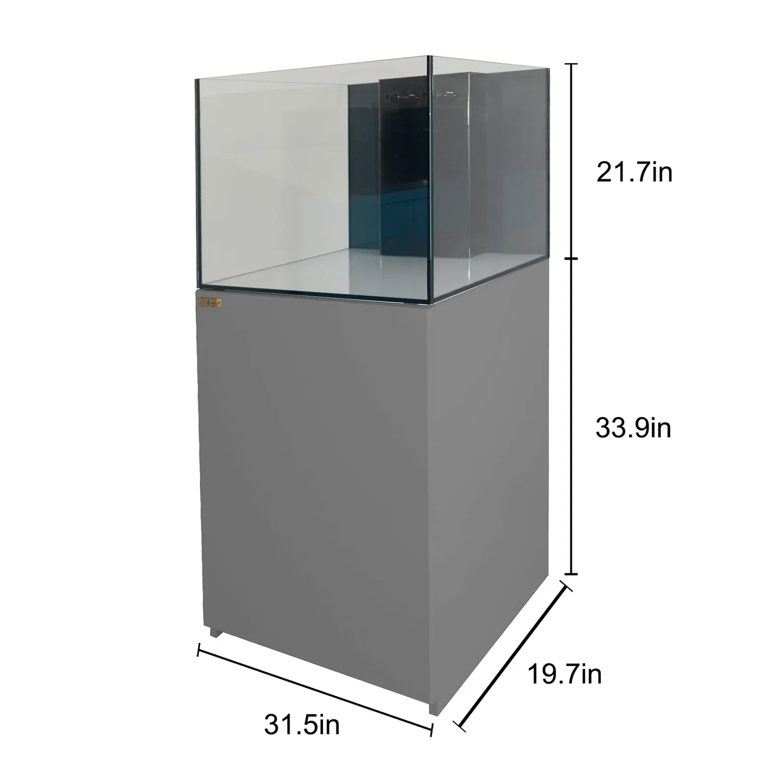 Coral Reef 90 Gallon Aquarium Ultra Clear Glass Tank & Built in Sump Silver - Image 2
