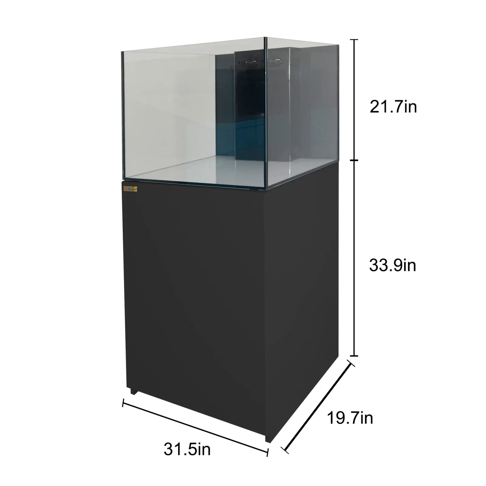 Coral Reef Aquarium 90 Gallon Ultra Clear Glass Tank & Built in Sump All Black - Image 2