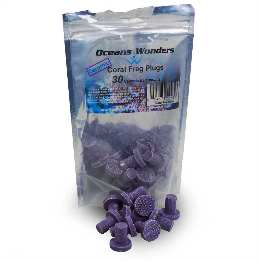 Coralline Purple Ceramic 3/4" Coral Frag Plugs (30 pc) - Oceans Wonders