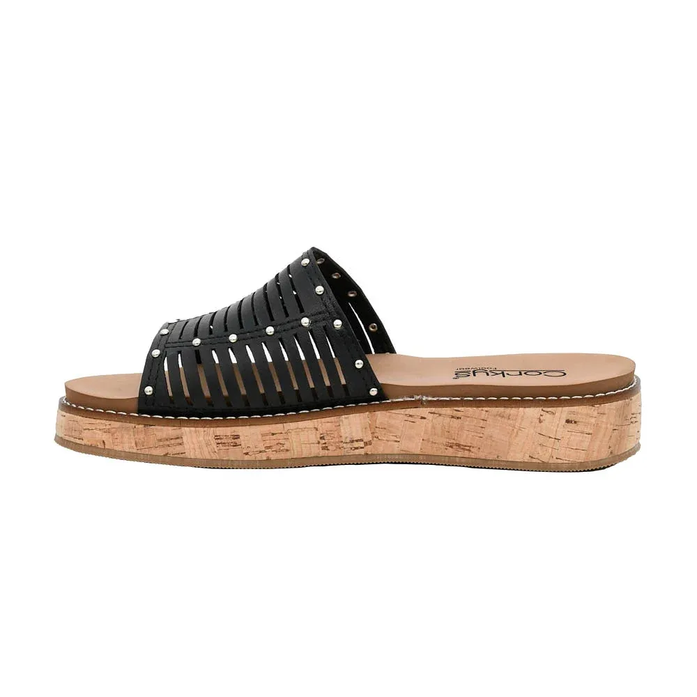 Corkys Footwear Women's At Ease Black Studded Sandal - Image 2
