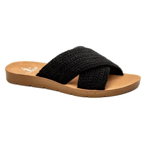 Corkys Footwear Womens Corky Dig It Black Open Toe Sandal