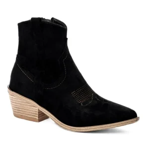 Corkys Footwear Women`s Quittin Time Black Faux Suede Bootie