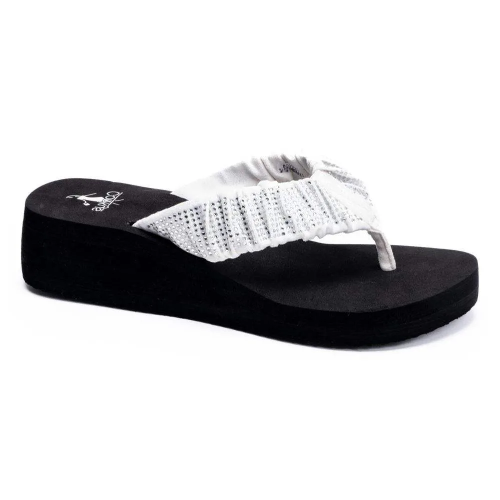 Corkys Footwear Women's White Bauble Flip Flop