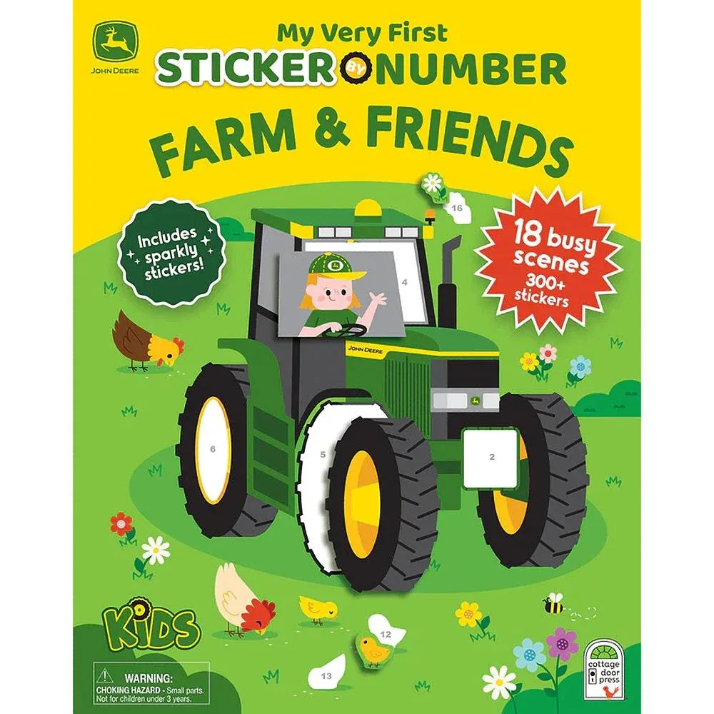 Cottage Door Press John Deere Kids Sticker by Number Farm & Friends