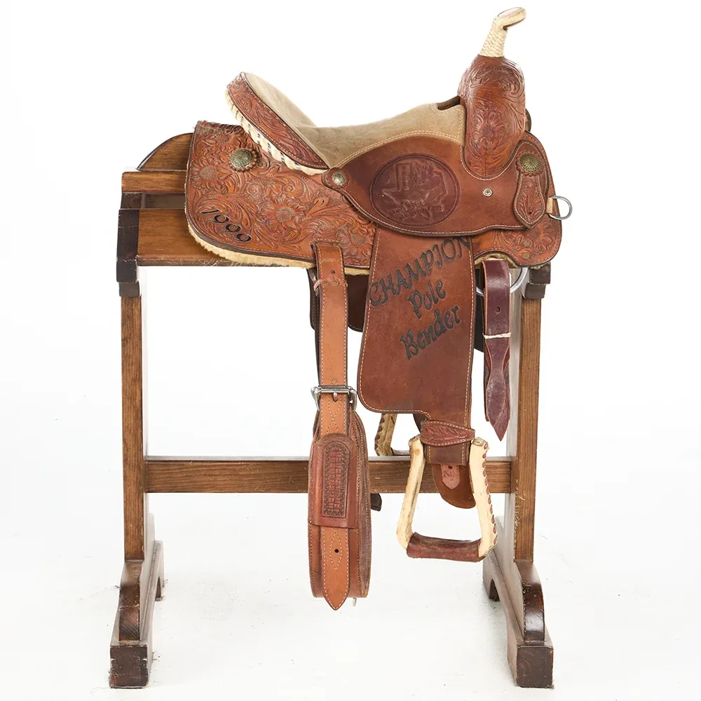 Cowboy Classic Used 14in Floral Trophy Barrel Saddle - Image 2