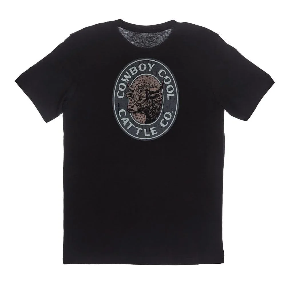 Cowboy Cool Men's Cattle Co Black Tee
