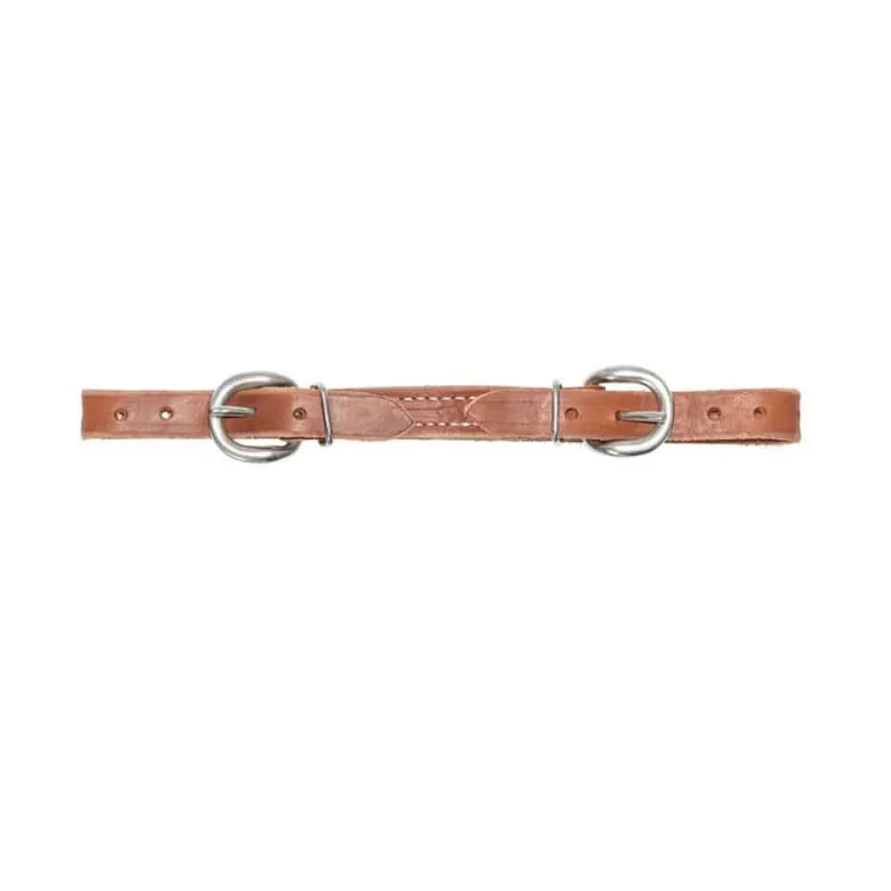 Cowboy Tack 5/8in Double Stitched Harness Leather Curb Strap