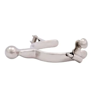 Cowboy Tack Nickel Plated Knob End Humane Youth Spurs