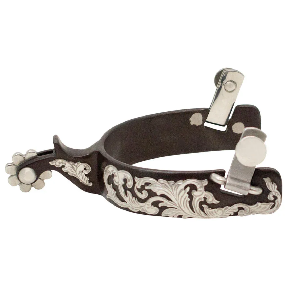 Cowboy Tack Silver Sage 8-Point Rowel Mens Spurs